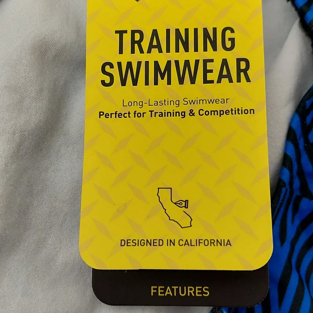 FINIS Training Swimwear Girls Size 22 Small Youth Blue Black Aquatuff Maze
